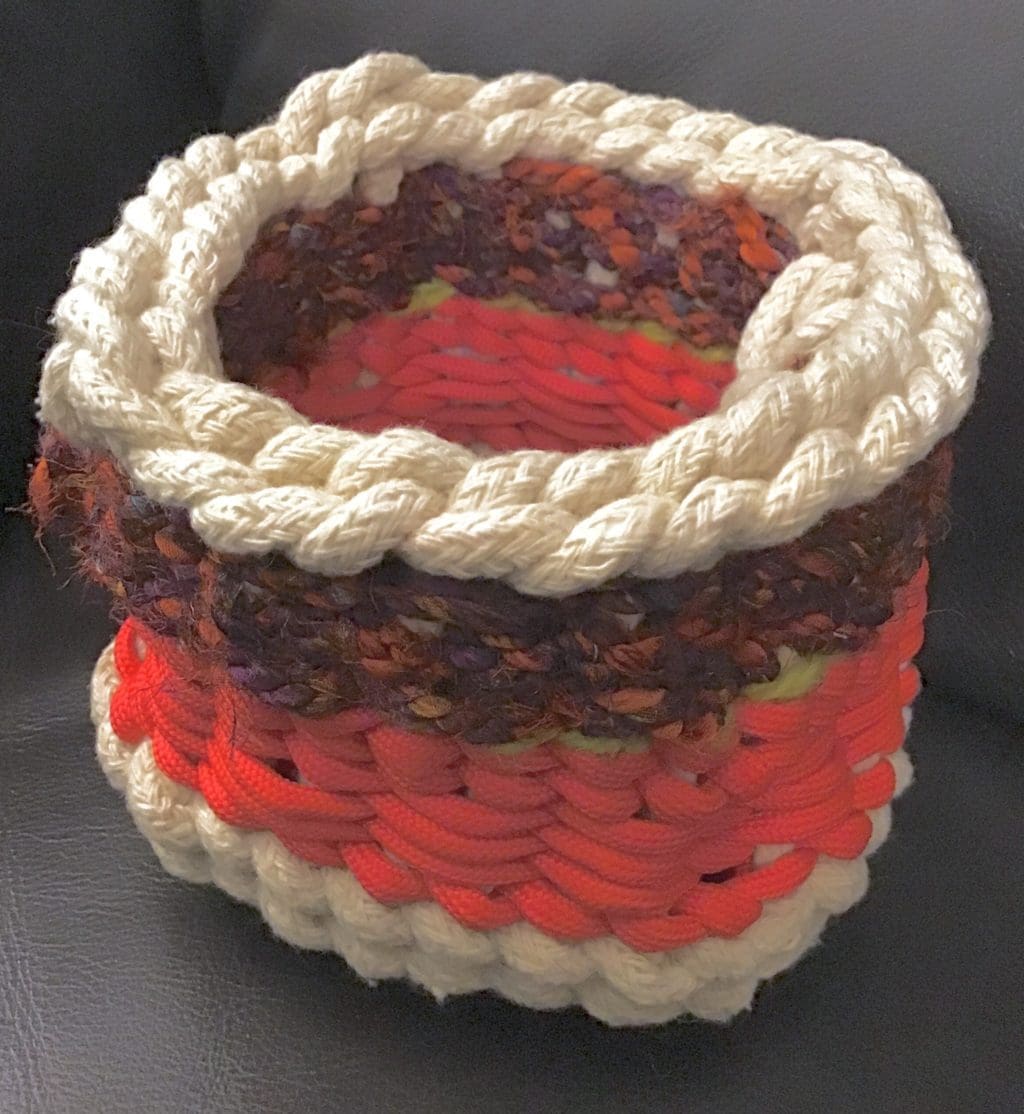 Twine weaving demonstration 1 Basket pic