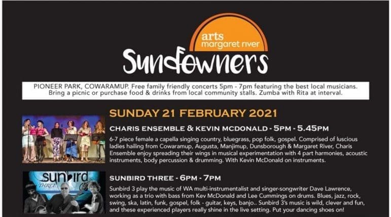 Sunday sundowners 2021 - cowaramup 1 Sundowner week 3 scaled e1607918612826