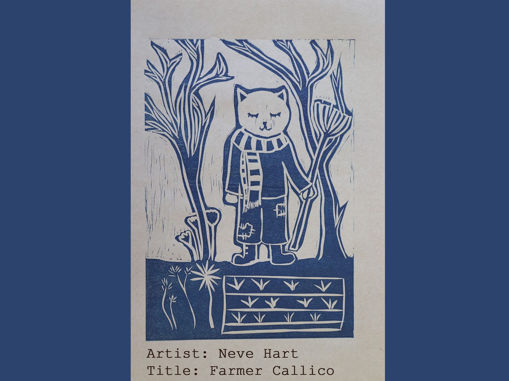 Farmer callico lino print by neve hart