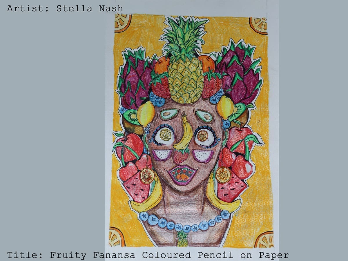 Fruity fanansa coloured pencil on paper stella nash 1